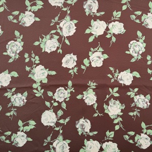 100% Polyester nhung giống như satin in vải màu đen nâu hoa Mẫu mềm mại thoải mái đồ ngủ tóc interlining - Product Image 5