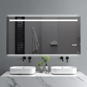 Groothandel Morden Ontwerp Touch Screen Led Verlichting Verlicht Backlit Verlichte Decor Led Badkamer Muur Spiegel Met Touch Schakelaar