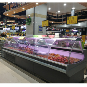 Beliebte Supermarkt Service Theke Schrank kommerzielle Kühlgeräte Deli Display Vitrine für gekochtes Essen Salat Fleisch