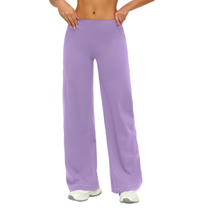 Pantalon de sport décontracté pour femme, coupe ample et large, brossé, uni, amincissant, respirant, en Spandex/Nylon, idéal pour la course en extérieur - Product Image 6