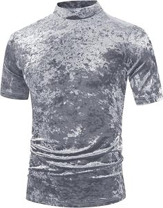 T-shirt in Velluto a Maniche Corte per <span class=keywords><strong>Uomo</strong></span>, Collo Tondo, Stile Pullover, Adatta sia Come Maglia Intima che Come Capo Esterno. - Product Image 2