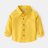 2024 nouveau décontracté Style coréen couleur unie à manches longues garçons chemises vêtements pour enfants bas boutique en ligne agence