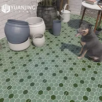 300x300mm mate esmaltado verde colorido porcelana azulejos flor mirada decoración del hogar antideslizante pequeño piso de cerámica ladrillos de pared