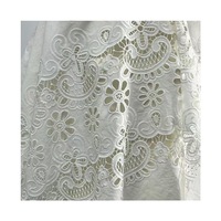 Tissu en maille florale respirant, soluble dans l'eau, 100% coton, dentelle pour robe brodée ou hawaïenne, tissu en coton pour broderie