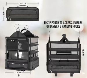 Organisateur de sacs à main suspendu personnalisé pour porte, avec 3 étagères murales en tissu pour rangement de petits objets - Product Image 6