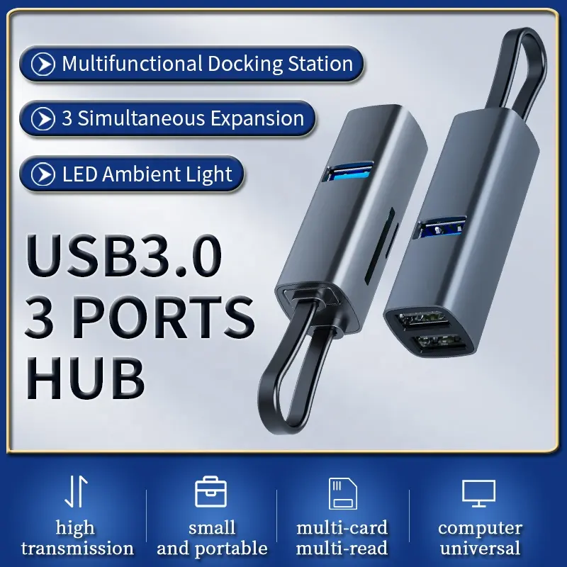 USB C 5 in 1 Factory hot sale Aluminum Mini High Speed Data Transfer type c 3 port SD TF hub for Mac PC