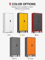 Armario de Herramientas de Acero Resistente con Doble Puerta, Cerradura Electrónica con Teclado, Estantes Ajustables, Patas Cónicas, Varios Colores para Garaje
