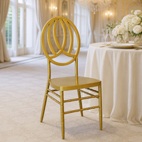 Chaises de salle à manger modernes, chaises d'événements pour hôtels, chaises de mariage dorées, chaises Chiavari en métal doré, mobilier métallique à vendre