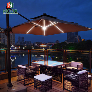 Modern Large Garden Cantilever Umbrella <strong>with</strong> LED <strong>Light</strong> Outdoor Patio <strong>Parasol</strong> for Beach Sunshade or Courtyard Furniture - Product Image 2