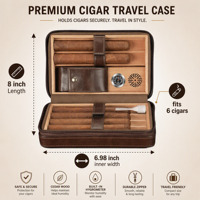 Humidor de voyage en cuir PU pour cigares, étui de rangement humidifié en bois de cèdre espagnol avec plateau amovible