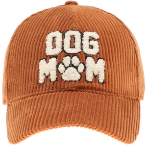 Casquette de baseball 5 panneaux pour homme, 100 % coton, velours côtelé, broderie 3D en chenille, motif à pois, boucle métallique réglable - Product Image 5