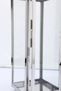 Linterna de cristal para decoración Interior del hogar, conjunto de farol grande de <span class=keywords><strong>Metal</strong></span> y acero inoxidable de lujo, soporte de vela de boda, linterna dorada de jardín - Product Image 4