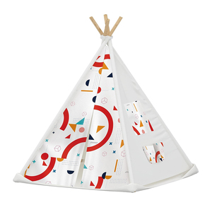 Tente triangulaire à assembler soi-même modèle de luxe léger en <span class=keywords><strong>rose</strong></span> motif <span class=keywords><strong>tipi</strong></span> pour princesses - Product Image 4