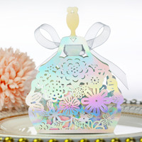 Boîte à bonbons en chocolat en forme de fleur creuse, gravée, pour mariage, remerciement, motif fille, stock Chine, pour aliments