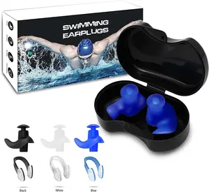 À prova d'água Natação Silicone Tampões Proteção Auditiva Redução Ruído Ear Plugs para Dormir Natação