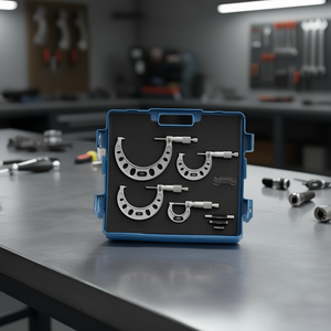 External <b>Micrometer</b> Set 0-25mm 25-50mm 50-75mm 75-100mm With Case For Precision Measurement - Product Image 3