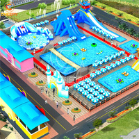 Plan d'entreprise pour parc aquatique gonflable, piscine rectangulaire portable à structure métallique, conception et construction de parc aquatique