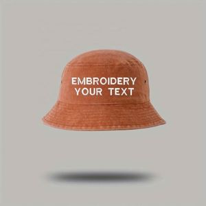 Custom Embroidered Bucket <b>Hat</b> <b>for</b> Men Women Adjustable Cotton <b>Hat</b> Personalized Text Outdoor Sun Protection Cap One Piece MOQ - Product Image 6