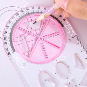 Ikeyword Senior High School Estudiantes de escuela primaria Gráficos geométricos multifuncionales Función matemática Regla de dibujo - Product Image 4