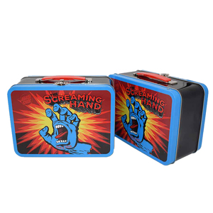 Custom Printed Toy Metal Lunch Tin Box With Plastic Handle