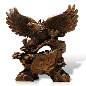 Meilleures ventes 2022, grande statue d'aigle en résine antique, ornement de faucon en résine solide - Product Image 1