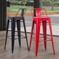 Tabouret de bar Tolix en métal de haute qualité, durable, pour usage commercial et industriel, avec dossier haut, pour hôtel, restaurant, café