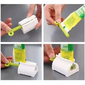 Modern Plastic Rolling Tube Travel <b>Dispenser</b> Automatic <b>Toothpaste</b> Squeezer Bathroom Set - Product Image 4