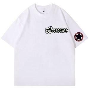 T-shirt à manches courtes en coton rétro avec écusson étoile 230 <span class=keywords><strong>g</strong></span>, col rond, 2026, nouveau t-shirt en coton distinctif pour hommes - Product Image 3