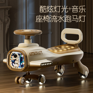 Jouet pour tout-petits, trotteur pour bébé, voiture à bascule en plastique avec dessin animé, anti-retournement, quatre <span class=keywords><strong>roues</strong></span>, avec musique et <span class=keywords><strong>roues</strong></span> lumineuses, pour les enfants de 2 à 5 ans - Product Image 3