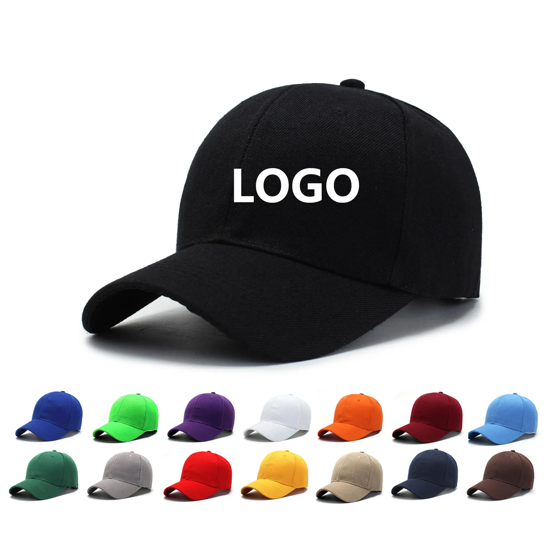 2024 ขายส่งหมวกผู้ชายผู้หญิงสีทึบหมวกโฆษณาLight BoardหนาหมวกPeakedกลางแจ้งSun Visorเบสบอลหมวก
