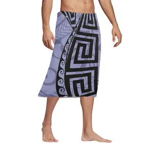 Personalizzato MOQ 1 samoano polinesiano Design tribale uomo Sarong Casual Beachwear sud-est asiatico abbigliamento etnico gonna a portafoglio vestito