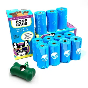 Manufacture Eco Friendly Corn Starch Biodegradable Dog Excrement Waste Bag Compostable Doggie Pet Dog Poo Poop Bags