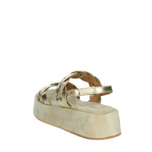 Sandales compensées dorées J120 pour femmes Janet & Janet, chaussures d'été - Product Image 2