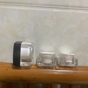 Hengjian sang trọng acrylic 30ml <span class=keywords><strong>50ml</strong></span> vuông mỹ phẩm lưu trữ container đen nhựa chăm sóc da trang điểm Lọ 15g 30g mắt Kem <span class=keywords><strong>Jar</strong></span> - Product Image 4