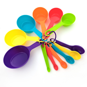 12Pcs Plastic <strong>Measuring</strong> Spoons And <strong>Cups</strong> Set Multicolor Nesting Kitchen Baking Measure Tools For Dry And Liquid Ingredients - Product Image 1