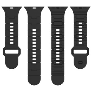Pour <span class=keywords><strong>Apple</strong></span> <span class=keywords><strong>Watch</strong></span> Ultra 49mm 45mm 41mm 44mm 42mm 40mm 38mm Bracelet de montre en silicone Style machine couleur métallique - Product Image 6