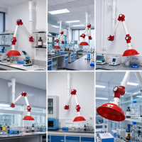 Équipement de laboratoire moderne, hotte d'extraction chimique murale à bras articulé réglable à 360° en PP pour hôpital et atelier
