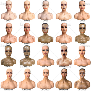 Cabeza de maniquí femenina realista con busto de cabeza de Maniquí de exhibición de hombro para pelucas Accesorios de belleza de maquillaje que muestran - Product Image 4