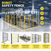 Clôture de protection industrielle durable avec base à bride au sol pour poste de travail robotisé, unité à porte simple