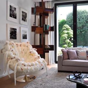 Muñeca de cartón de animales de gama alta moderna tapizada Linda Silla de dinero blanco Silla de ocio diseño de arte cómoda silla de animales suaves - Product Image 6