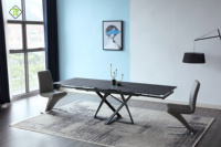 Ensemble table et chaises de salle à manger scandinave, table de salle à manger en ardoise de luxe léger, table de salle à manger rectangulaire moderne et simple en céramique pour la maison