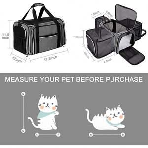 กระเป๋าใส่แมวกระเป๋าใส่สัตว์เลี้ยงแบบพับได้3ด้าน5ด้านที่ใส่สุนัข - Product Image 2