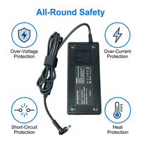 Adaptateur d'alimentation pour ordinateur portable DC 120W 19.5V 6.15A, pointe noire fine, chargeur de remplacement compatible avec OMEN 15 Pavilion Gaming ENVY 15Notebook