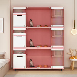 Кошка вилла дом из массива дерева большое пространство роскошное домашнее животное с рисунком животных водонепроницаемый кнопка закрытия современная уличная клетка для домашних животных - Product Image 2