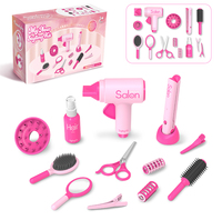 Kit de Salon de Beauté pour Filles, Ensemble de Coiffure, Sèche-Cheveux Jouet, Kit de Jeu de Rôle de Coiffeuse pour Filles