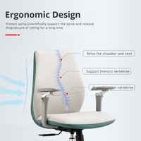Chaise de bureau ergonomique pivotante en cuir PU, hauteur réglable, dossier moyen, avec accoudoirs, pour le bureau à domicile