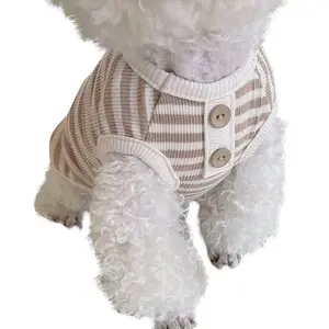 Summer New 2023 Pet Cat Dog Products Thin And Minimalist Striped Knit Vest Pet Clothing Small Dog and Cat