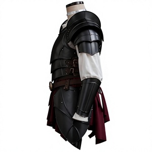 Costume de guerrier gothique en acier inoxydable plaqué argent, armure polie, tenue de protection intégrale du corps - Product Image 6