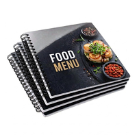Menu enroulé en spirale imperméable, brochure imprimée offset, couverture souple en carton, service de logo personnalisé, impression de menus alimentaires