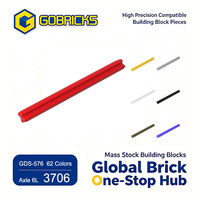 Gobricks Grosir MOC Bricks GDS-576 Bagian Blok Bangunan 3706 As Roda 6 Plastik ABS Suku Cadang Blok untuk Robot Mesin Kendaraan